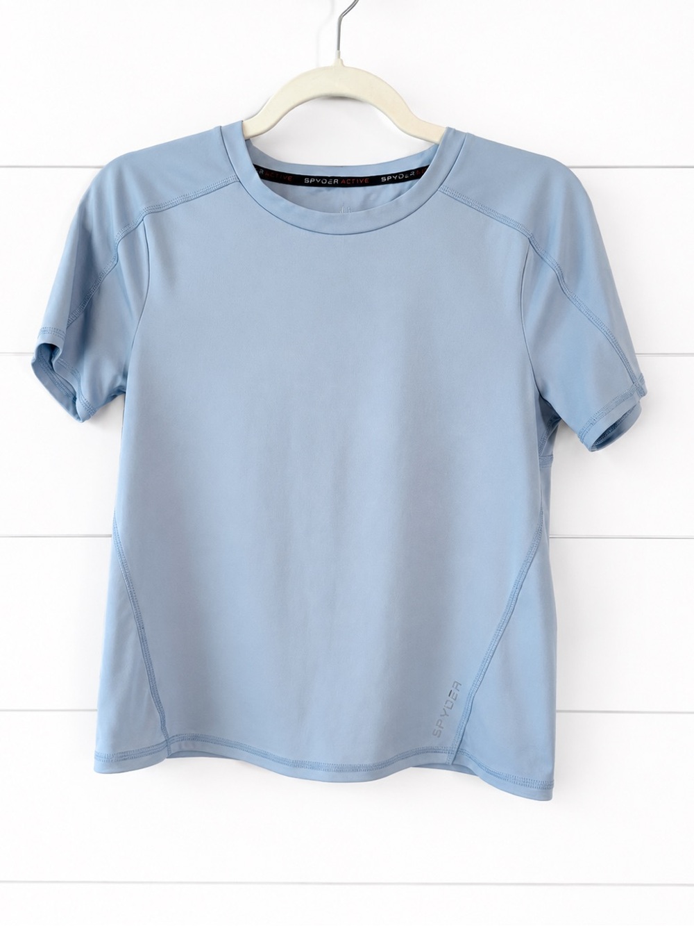 Spyder Light Blue Active Performance Tee with Red Accents
